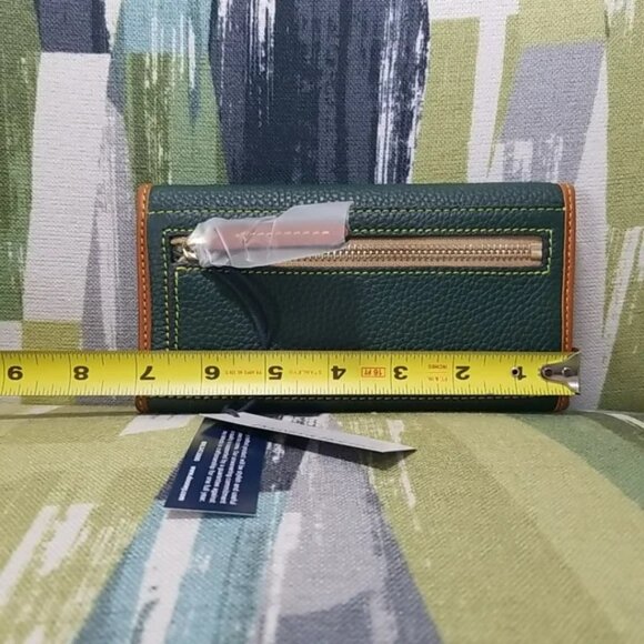 🎯DOONEY & BOURKE Pebbled Leather Continental Clutch Wallet Forest/Green Leather - Picture 3 of 9